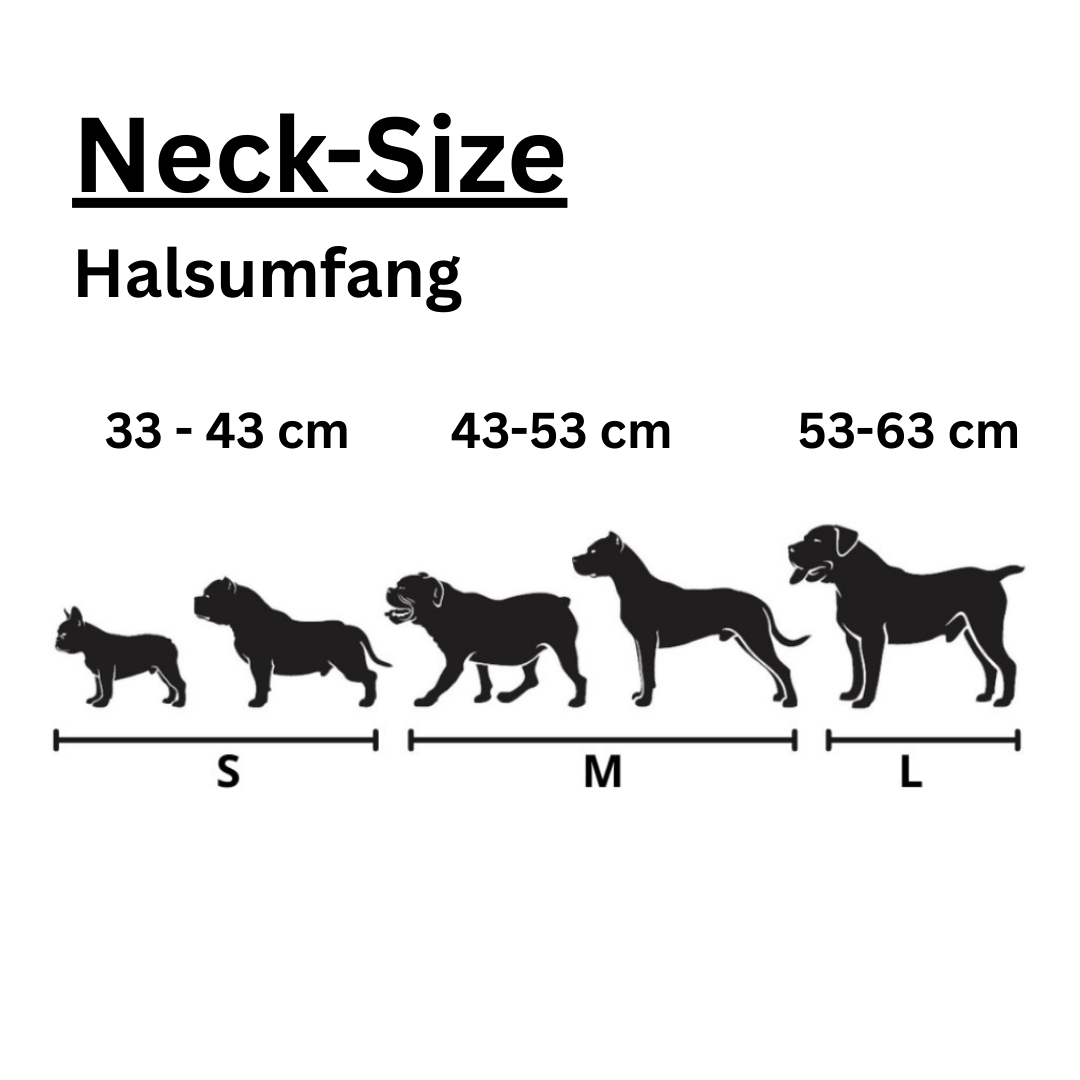 StrongDogs U.S. Größentabelle PLD Set – Halsumfang für Hunde in S, M, L